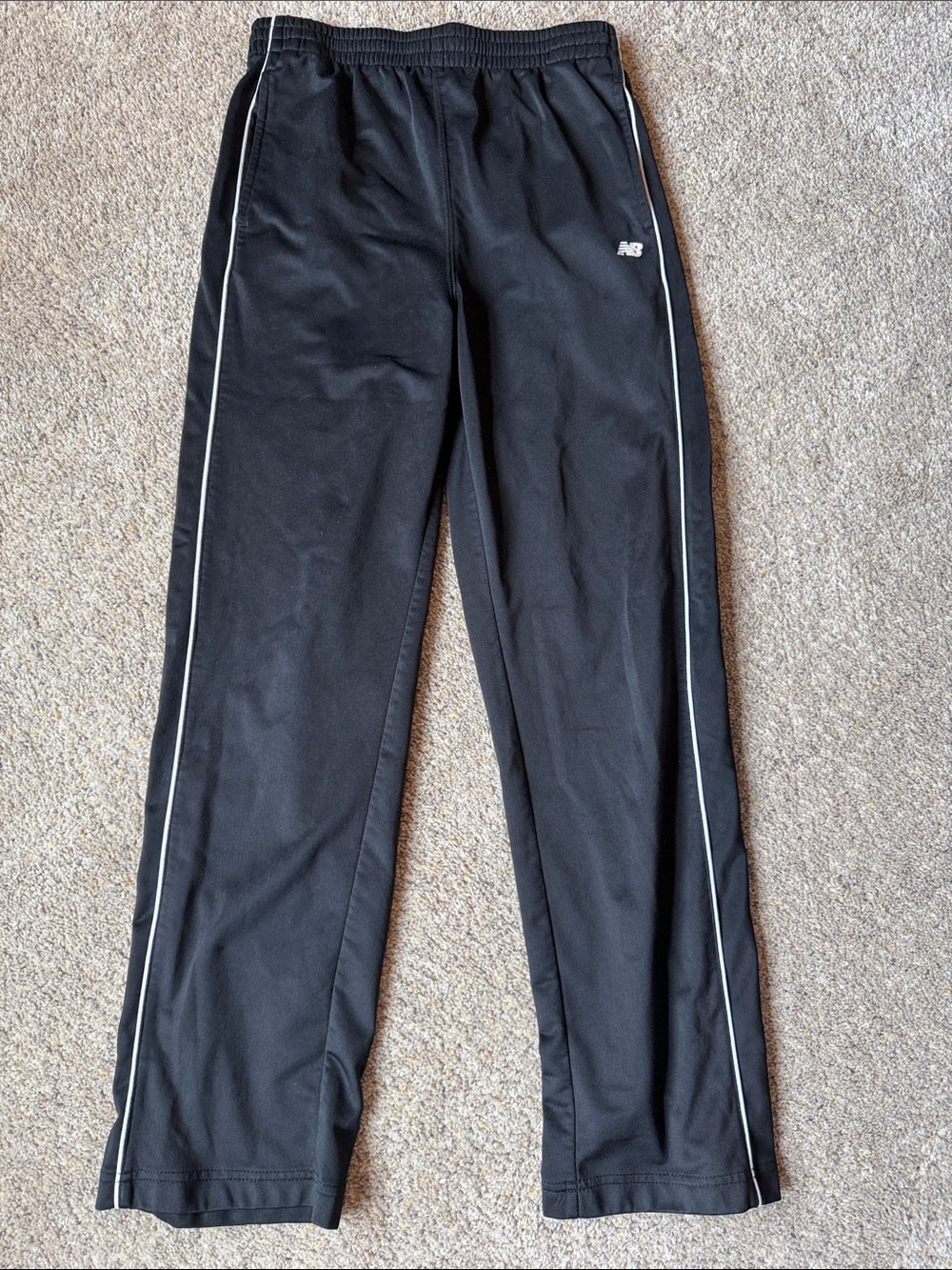 NWOT Sz XL (18/20) New Balance Black Track Pants with White Side Stripes